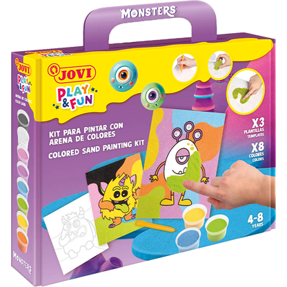 Artikelbild 2 für JOVI Bastelset Play & Fun Sand Painting Kit Monsters mehrfarbig, Artikelnummer 712939