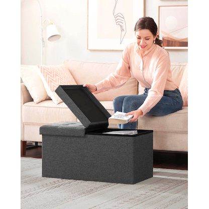 Artikelbild 5 für SONGMICS Sitztruhe LSF46GYZ dunkelgrau Stoff 76,0 cm, Artikelnummer 291478