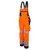 Artikelbild 1 für QUALITEX® unisex Warnschutz-Latzhose orange, marine Größe 62, Artikelnummer 773642