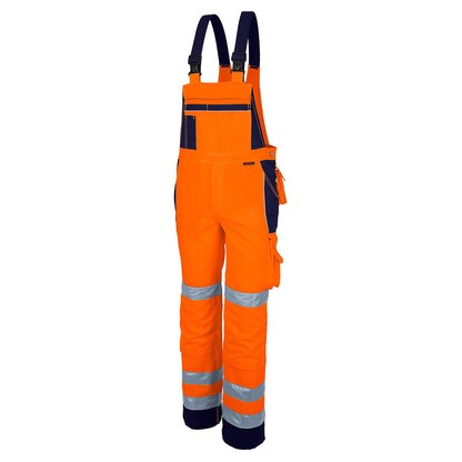 Artikelbild für QUALITEX® unisex Warnschutz-Latzhose orange, marine Größe 94, Artikelnummer 773857