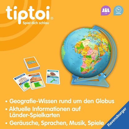 Artikelbild 5 für Ravensburger tiptoi Spiel - Der interaktive Wissens-Globus Lernspielzeug, 1 St., Artikelnummer 886635