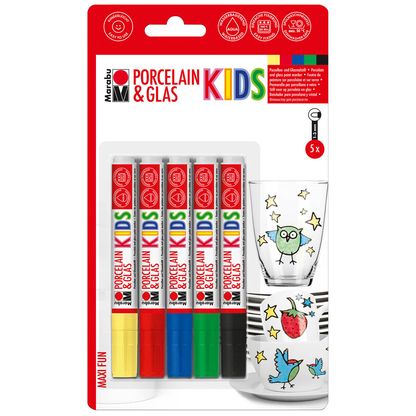 Artikelbild für Marabu KiDS MAXI FUN Porzellanstifte farbsortiert 1,0 - 3,0 mm, 5 St., Artikelnummer 222838
