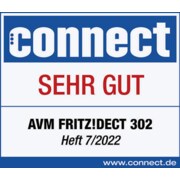 Testsiegel von connect: Sehr gut für AVM FRITZ!DECT 302, Heft 7/2022.