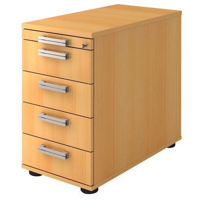 Artikelbild für HAMMERBACHER Akandia Standcontainer buche 5 Auszüge Stahl-Relinggriff silber 42,8 x 80,0 x 72,0 - 76,0 cm, Artikelnummer 671800