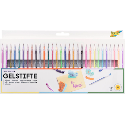 Artikelbild für folia Mega Selection Gelschreiber-Set transparent 1,0 mm, Schreibfarbe: farbsortiert, 30 St., Artikelnummer 962607