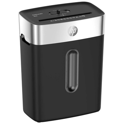 Artikelbild 2 für AKTION: HP OneShred 8CC Aktenvernichter mit Partikelschnitt P-4, 5 x 18 mm, bis 8 Blatt, schwarz, silber, Artikelnummer 539548