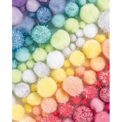 Artikelbild 3 für folia Pompons farbsortiert Jumbo Pastell Ø 1,5 - 4,0 cm, 900 St., Artikelnummer 692612