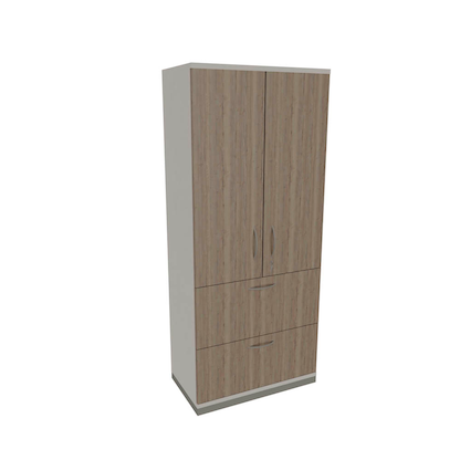 Artikelbild für fm Aktenschrank Sidney, 4260429769902 weiß, eiche natur 2 Fachböden 80,0 x 44,2 x 186,9 cm, Artikelnummer 414213