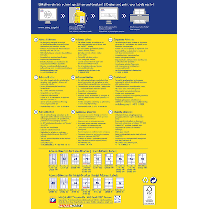 Artikelbild 11 für AVERY Zweckform Adressetiketten L7160-40 weiß 63,5 x 38,1 mm, 40 Blatt, Artikelnummer 479493