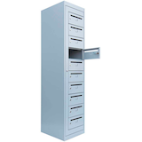 Artikelbild 1 für LÜLLMANN Schließfachschrank lichtgrau 526410, 10 Schließfächer 40,0 x 50,0 x 180,0 cm, Artikelnummer 186563