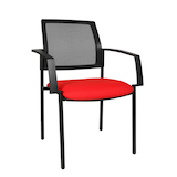 Artikelbild 1 für Topstar Besucherstühle BtoB 10 BB200A G210 rot, schwarz Stoff, 2 St., Artikelnummer 634795