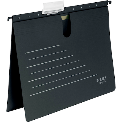 Artikelbild für LEITZ Hängehefter ALPHA® recycle 1920 Karton schwarz DIN A4 1x kaufmännische Heftung, 10 St., Artikelnummer 304192