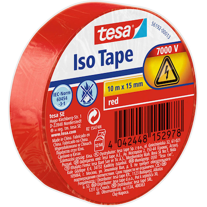Artikelbild für tesa Iso Tape Isolierband rot 15,0 mm x 10,0 m 1 Rolle, Artikelnummer 384162