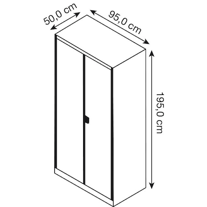 Artikelbild 2 für mauser Stahlschrank entero BF5 - 9010/9010 reinweiß 4 Fachböden 95,0 x 50,0 x 195,0 cm, aufgebaut, 1 St., Artikelnummer 258552
