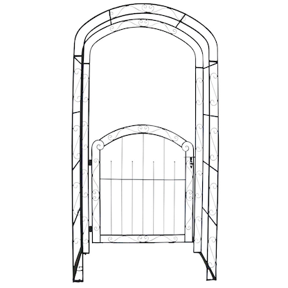 Artikelbild für Garden Pleasure Rankbogen mit Tor MAYON Metall braun Bogen 115,0 x 215,0 cm, 1 St., Artikelnummer 285058