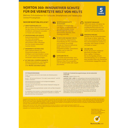Artikelbild 4 für Norton 360 Deluxe Sicherheitssoftware Vollversion (PKC), Artikelnummer 720187