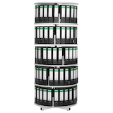 Artikelbild 1 für Gürkan Ordnerdrehsäule grau bis zu 120 Ordner, Etagen einzeln drehbar, H: 200,0 cm, Artikelnummer 561170