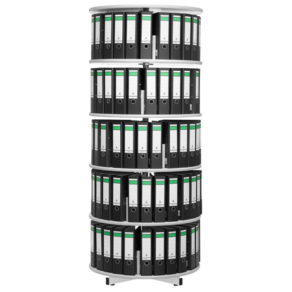 Artikelbild für Gürkan Ordnerdrehsäule grau bis zu 120 Ordner, Etagen einzeln drehbar, H: 200,0 cm, Artikelnummer 561170