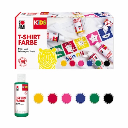 Artikelbild 2 für Marabu KiDS Stoffmalfarben farbsortiert 6 x 80,0 ml, 6 St., Artikelnummer 223049