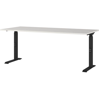 Artikelbild für GERMANIA Agenda Office höhenverstellbarer Schreibtisch lichtgrau rechteckig, C-Fuß-Gestell schwarz 180,0 x 80,0 cm, Artikelnummer 385199
