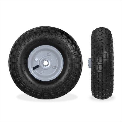 Artikelbild 3 für relaxdays Sackkarrenräder luftbereift schwarz, grau Stahl Felgen, Achse 1,6 cm, Artikelnummer 451961