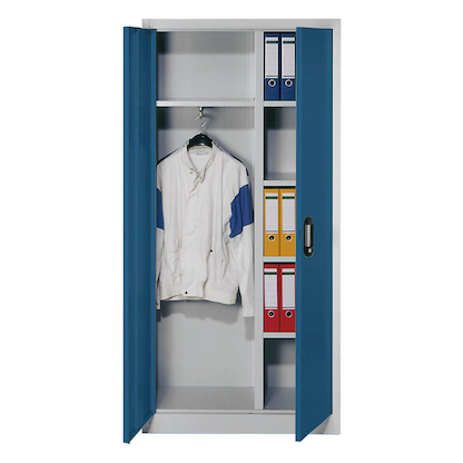 Artikelbild für CP Stahlschrank C 2000 Acurado 9260-30 S10158 lichtgrau, enzianblau 4 Fachböden 93,0 x 40,0 x 195,0 cm, aufgebaut, 1 St., Artikelnummer 353359