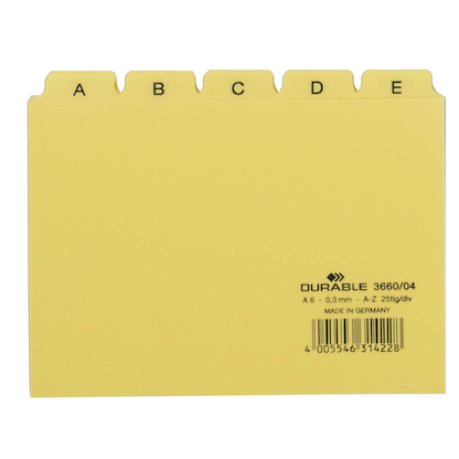 Artikelbild für DURABLE Karteikartenregister A-Z gelb, Artikelnummer 138693
