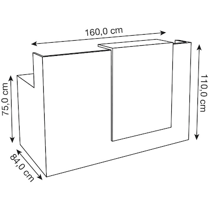 Artikelbild 2 für Kerkmann Empfangstheke SYDNEY gerade, weiß, grafit 160,0 x 84,0 x 110,0 cm, Artikelnummer 206484