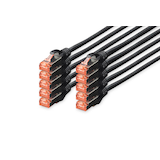 Artikelbild 1 für DIGITUS RJ45-Stecker/RJ-45 Stecker Netzwerkkabel DK-1644-005-BL-10 0,5 m schwarz, 10 St., Artikelnummer 381628