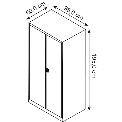 Artikelbild 2 für mauser Stahlschrank entero BF6 - 9010/9010 reinweiß 4 Fachböden 95,0 x 60,0 x 195,0 cm, aufgebaut, 1 St., Artikelnummer 258614
