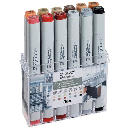 Artikelbild für COPIC® Classic Layoutmarker-Set farbsortiert 1,0 + 6,0 mm, 12 St., Artikelnummer 717076