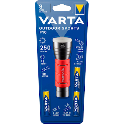 Artikelbild 7 für VARTA OUTDOOR SPORTS F10 LED Taschenlampe rot 12,2 cm, 235 Lumen, 5 W, 1 St., Artikelnummer 388316