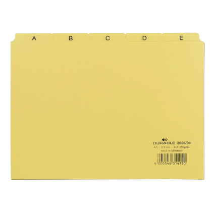 Artikelbild für DURABLE Karteikartenregister A-Z gelb, Artikelnummer 138917