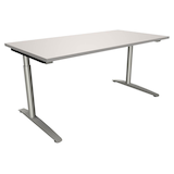 Artikelbild 1 für fm Sidney höhenverstellbarer Schreibtisch lichtgrau rechteckig, C-Fuß-Gestell Rundrohr silber 160,0 x 80,0 cm, Artikelnummer 136194