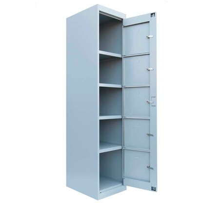 Artikelbild 3 für LÜLLMANN Schließfachschrank lichtgrau 526050, 5 Schließfächer 40,0 x 50,0 x 180,0 cm, Artikelnummer 186118