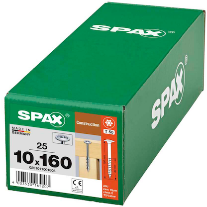Artikelbild 8 für SPAX® Holzbauschrauben T40 Tellerkopf WIROX 0251011001605 10 mm x 160 mm, 25 St., Artikelnummer 396406