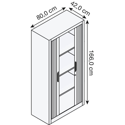 Artikelbild 2 für CP Omnispace Rollladenschrank verkehrsweiß 3 Fachböden 80,0 x 42,0 x 166,0 cm, Artikelnummer 412282