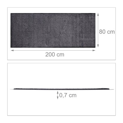 Artikelbild 3 für relaxdays Fußmatte schwarz/grau 80,0 x 200,0 cm, Artikelnummer 522942
