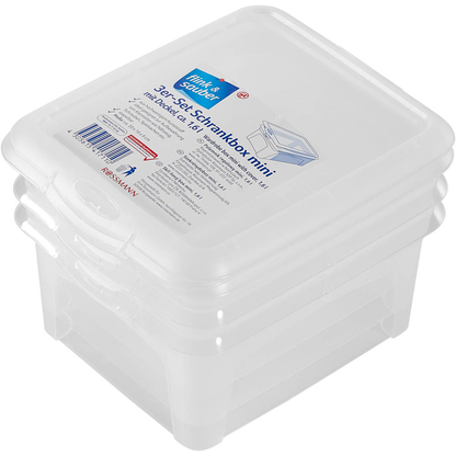 Artikelbild 2 für flink & sauber Aufbewahrungsboxen transparent 20,0 x 16,0 x 9,0 cm, 3 St., Artikelnummer 539492