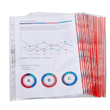 Artikelbild 1 für DURABLE Prospekthüllen PREMIUM DIN A4 rot klar 0,08 mm, 25 St., Artikelnummer 966913