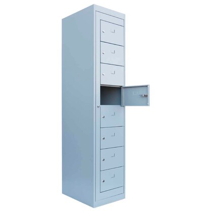 Artikelbild 2 für LÜLLMANN Schließfachschrank lichtgrau 526080, 8 Schließfächer 40,0 x 50,0 x 180,0 cm, Artikelnummer 186506