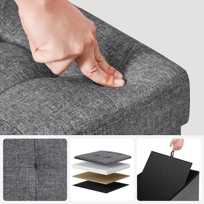 Artikelbild 8 für SONGMICS Sitztruhe LSF76GYZ dunkelgrau Stoff 110,0 cm, Artikelnummer 291509