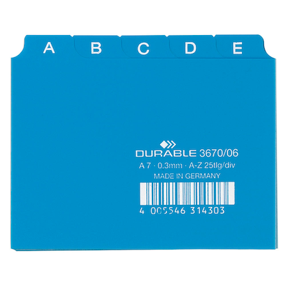 Artikelbild für DURABLE Karteikartenregister A-Z blau, Artikelnummer 569590