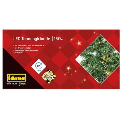 Artikelbild 6 für Idena Tannengirlande 160er LED Lichterkette grün 10,0 m, 1 St., Artikelnummer 761447