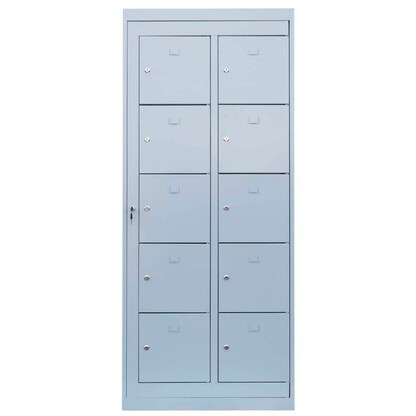 Artikelbild 4 für LÜLLMANN Schließfachschrank lichtgrau 526250, 10 Schließfächer 74,0 x 50,0 x 180,0 cm, Artikelnummer 186557