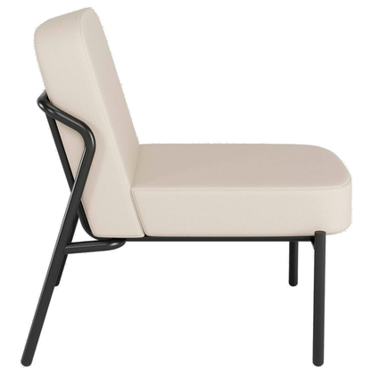 Artikelbild 2 für medso powered by PAPERFLOW Sessel MEDSO S Rund creme schwarz Kunstleder 58,0 x 74,3 x 73,6 cm, 1 St., Artikelnummer 522049