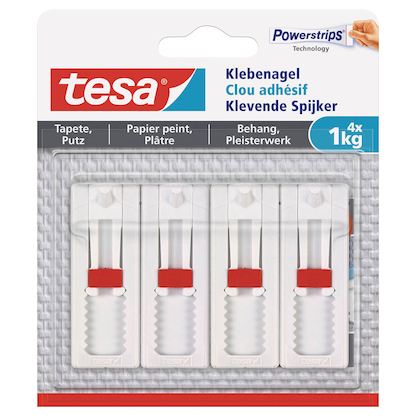 Artikelbild für tesa Powerstrips Klebenägel für max. 1,0 kg, 2,4 x 6,4 cm, 4 St., Artikelnummer 750584