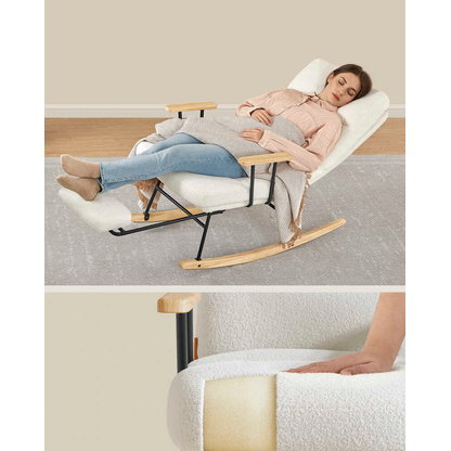 Artikelbild 3 für SONGMICS Schaukelstuhl creme schwarz, natur Metall 58,0 x 97,0/151,0 x 100,0 cm, 1 St., Artikelnummer 760767