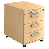 Artikelbild 1 für HAMMERBACHER AC30 Rollcontainer ahorn 4 Auszüge 42,8 x 58,0 x 59,0 cm, Artikelnummer 864999