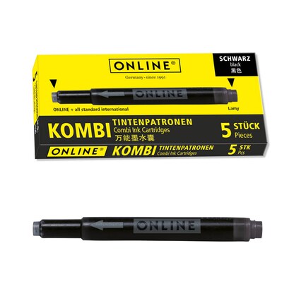 Artikelbild für ONLINE® Tintenpatronen für Füller 17306/12 schwarz, 5 St., Artikelnummer 404215